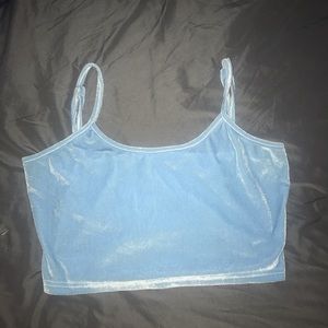 blue velvet cropped cami